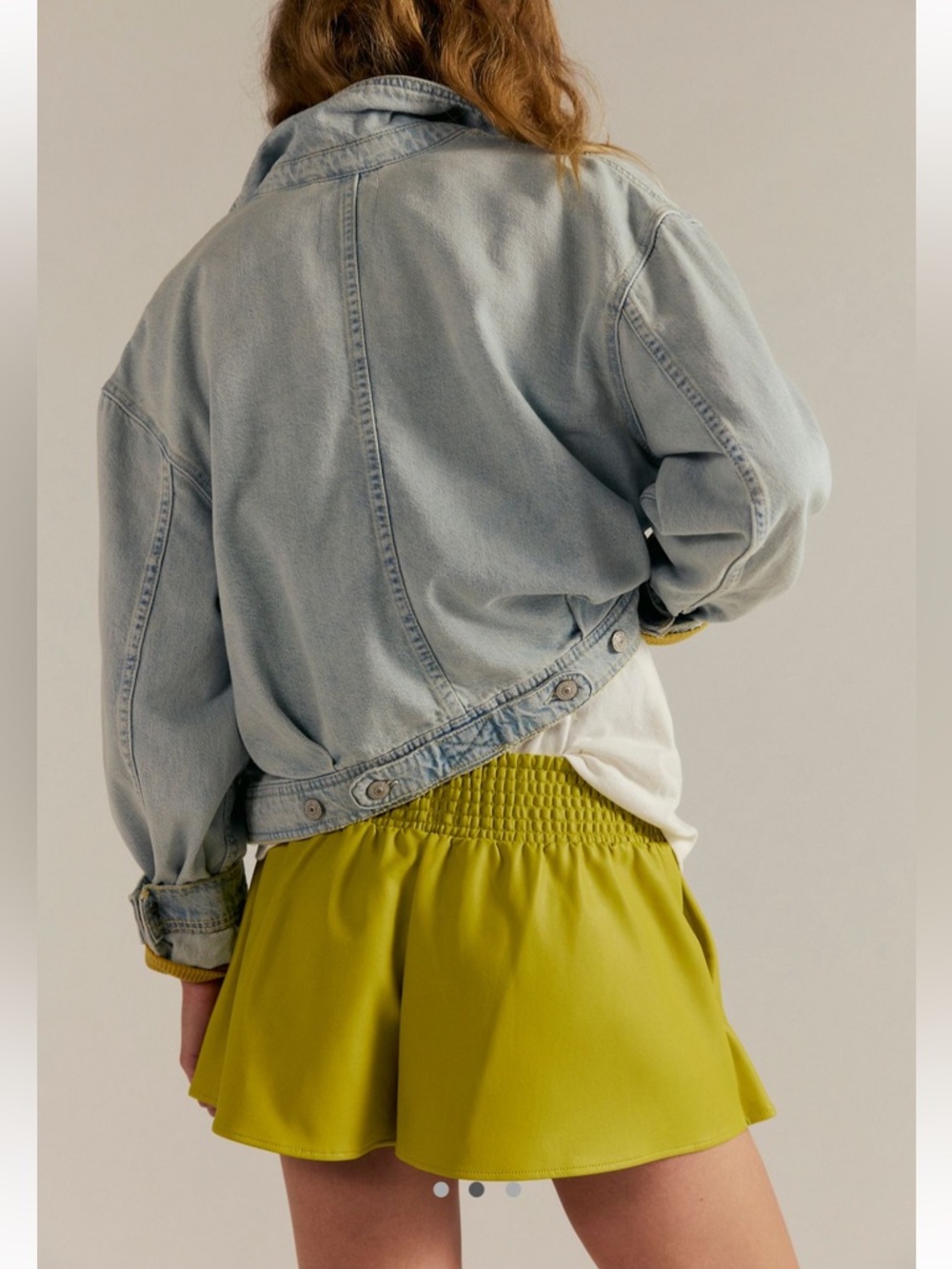 Free People We The Free Paradise Found Vegan Skort Chartreuse Skort SMALL NWT - Picture 3 of 14